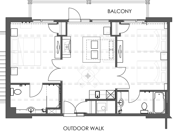 Floor Plan Rooftop Two Bedroom Suite