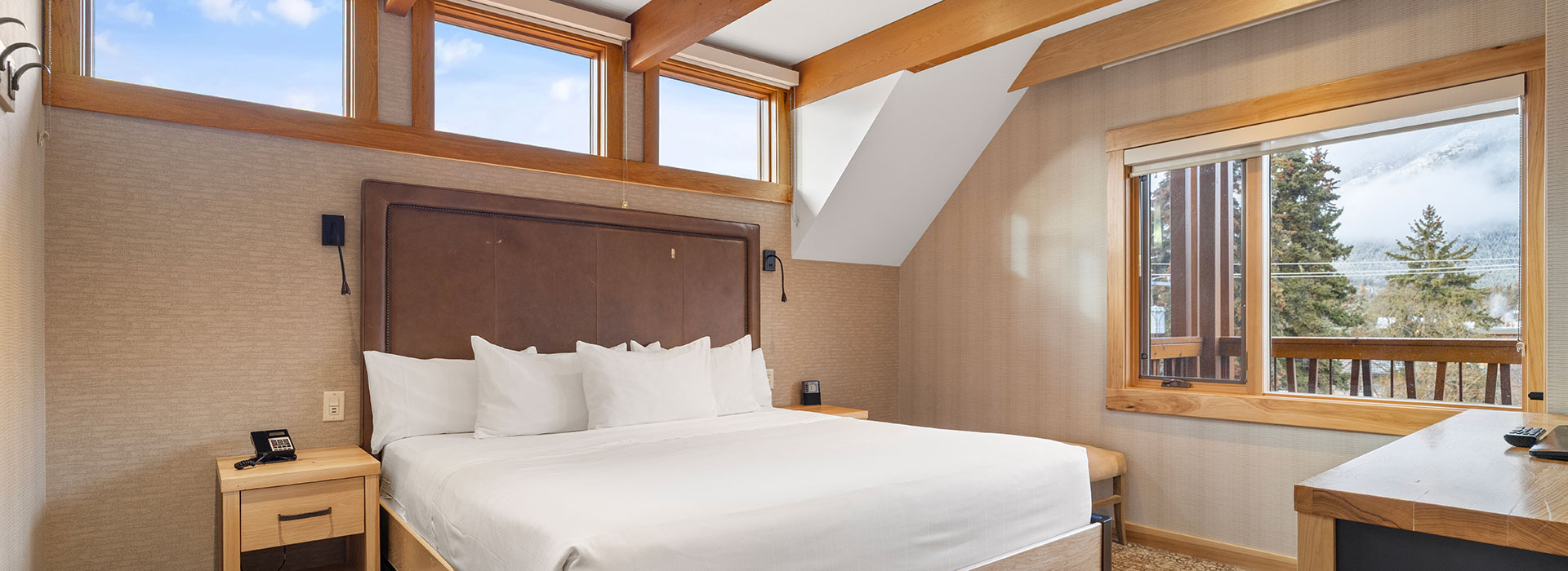 Hotel room with king size bed