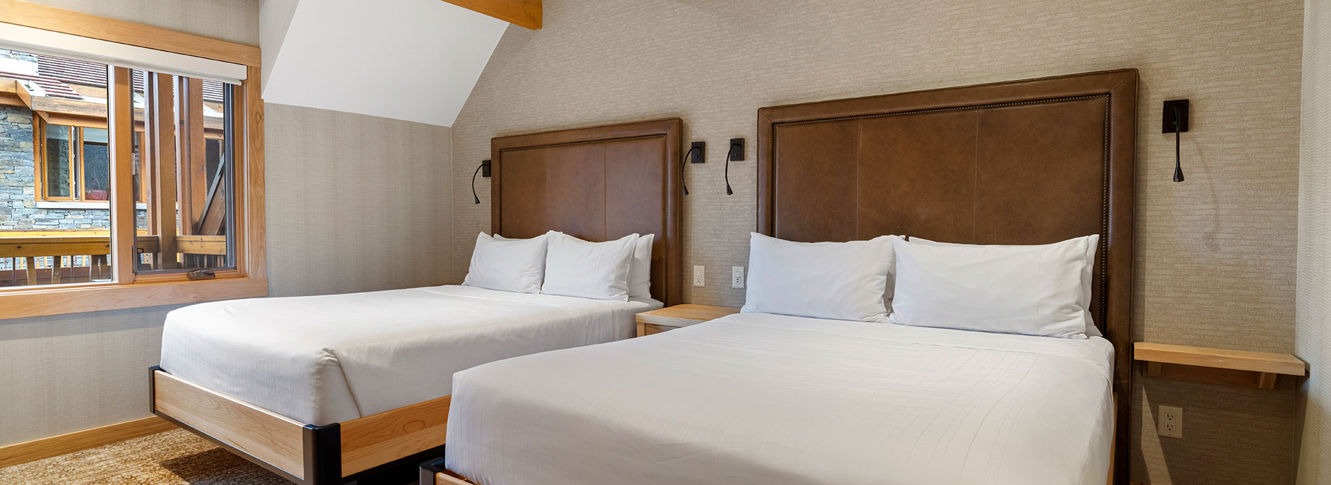 Hotel room with two queen beds