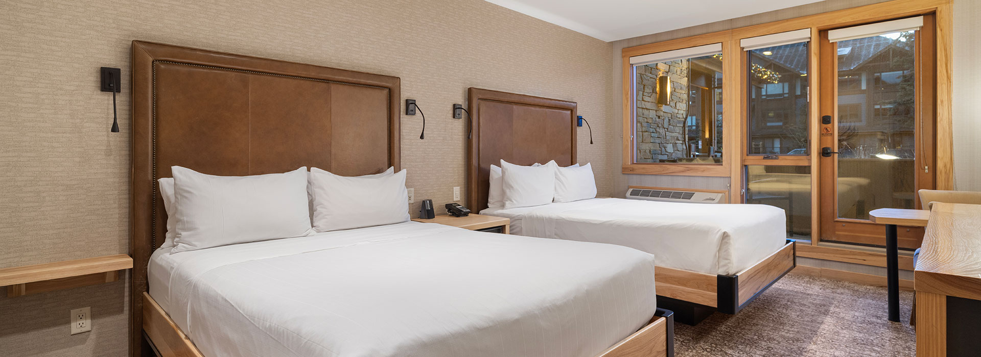 Hotel room with two queen beds